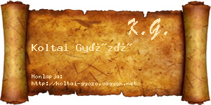 Koltai Győző névjegykártya